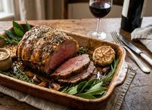 Featured side: Os chefs concordam: “A carne assada não é temperada apenas com sal, mas sim com alho amassado, mostarda e ervas frescas esfregadas na véspera.”