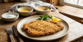 Pepe Vieira, chef: A cobertura crocante da milanesa não leva farinha; apenas amido de milho, ovo e farinha de rosca