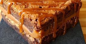 Receita deliciosa de brownie recheado com doce de leite