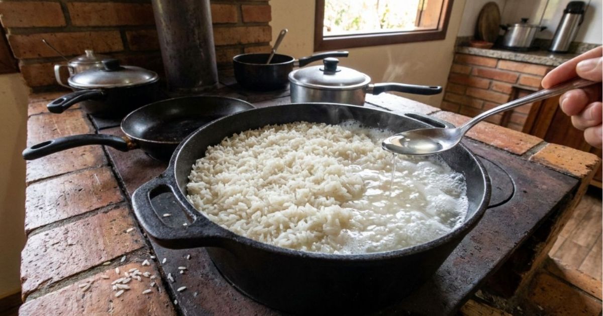 Por que é recomendado adicionar vinagre ao cozinhar arroz?