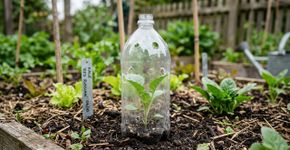 Como transformar uma garrafa PET em uma proteção simples para mudas do jardim