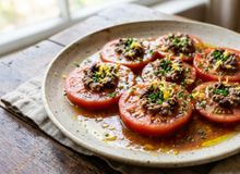 Featured side: Para melhorar os tomates, não os tempere apenas com sal e azeite, melhor com 1 lata de anchovas, limão e azeitonas