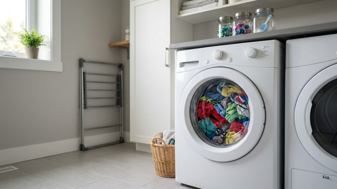 Aguardar uma carga completa de roupas evita o desperdício de recursos e diminui a conta de luz.