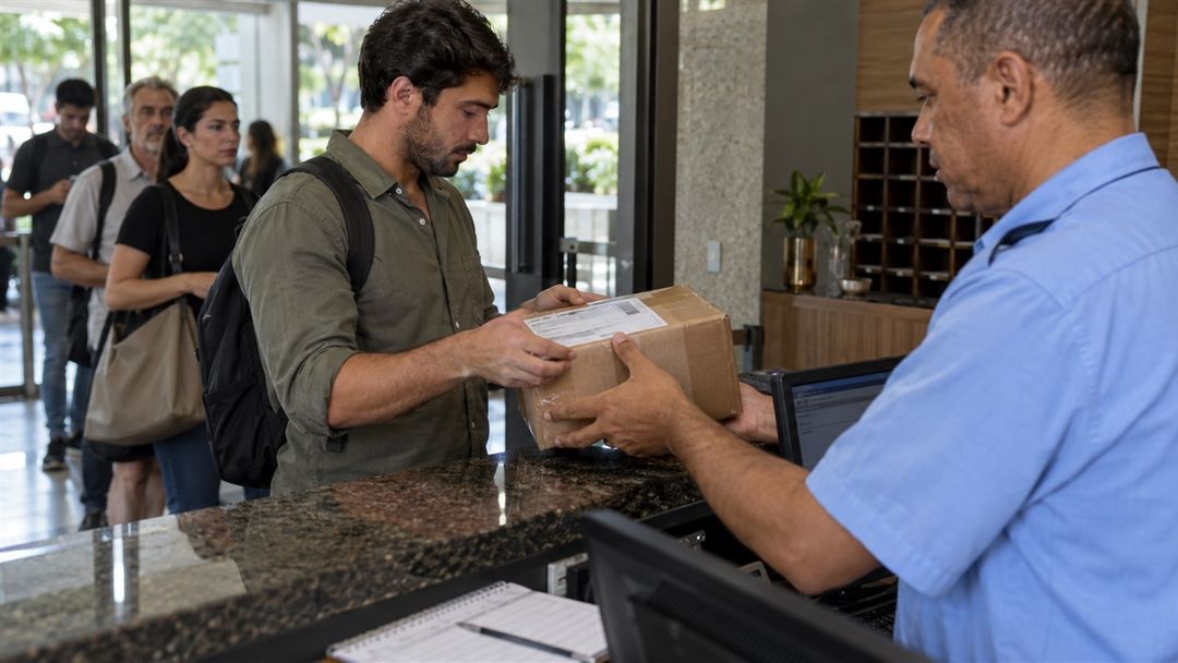 O pacote chegou ao apartamento errado por uma falha de identificação.