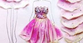 Estilista faz vestidos inspirados em pétalas de flores