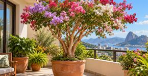 A árvore que pode ser cultivada em vaso e cativa os jardineiros com suas flores coloridas
