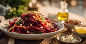 Salada de beterraba com feijão branco some da mesa em minutos e é super fácil de fazer