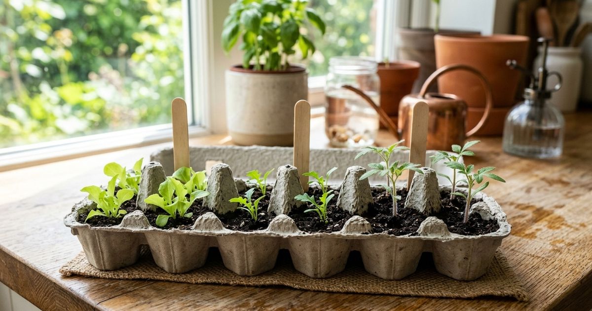 Antes de descartar caixas de ovos, veja como elas podem facilitar a produção de mudas de hortaliças