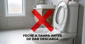 Entendi tarde demais por que a tampa do vaso sanitário precisa ficar fechada antes da descarga