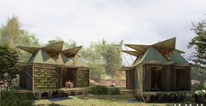 Casas de bambu que flutuam em inundações e custam 4 mil reais