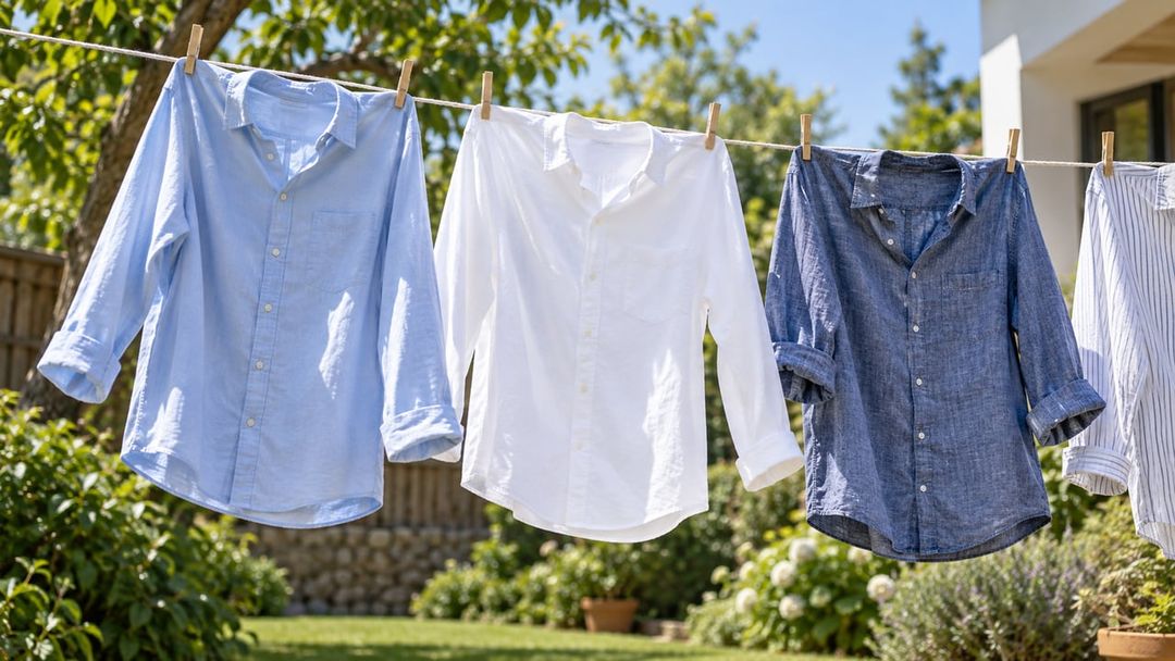 Secar as roupas ao ar livre evita que o calor fixe novamente as manchas de suor – Imagem ilustrativa criada por inteligência artificial