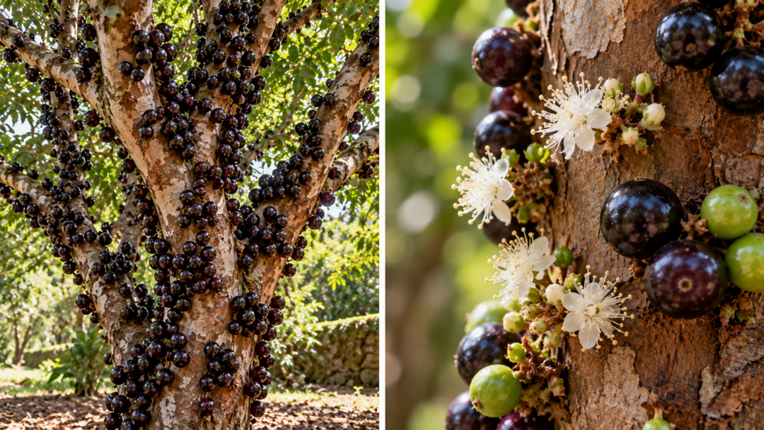 Você sabe por que a jabuticaba parece nascer da casca da árvore? Conheça a caulifloria e veja como flores e frutos se desenvolvem diretamente no tronco.