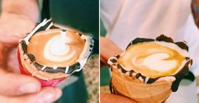 Cafeteria na África do Sul serve café em casquinha de sorvete