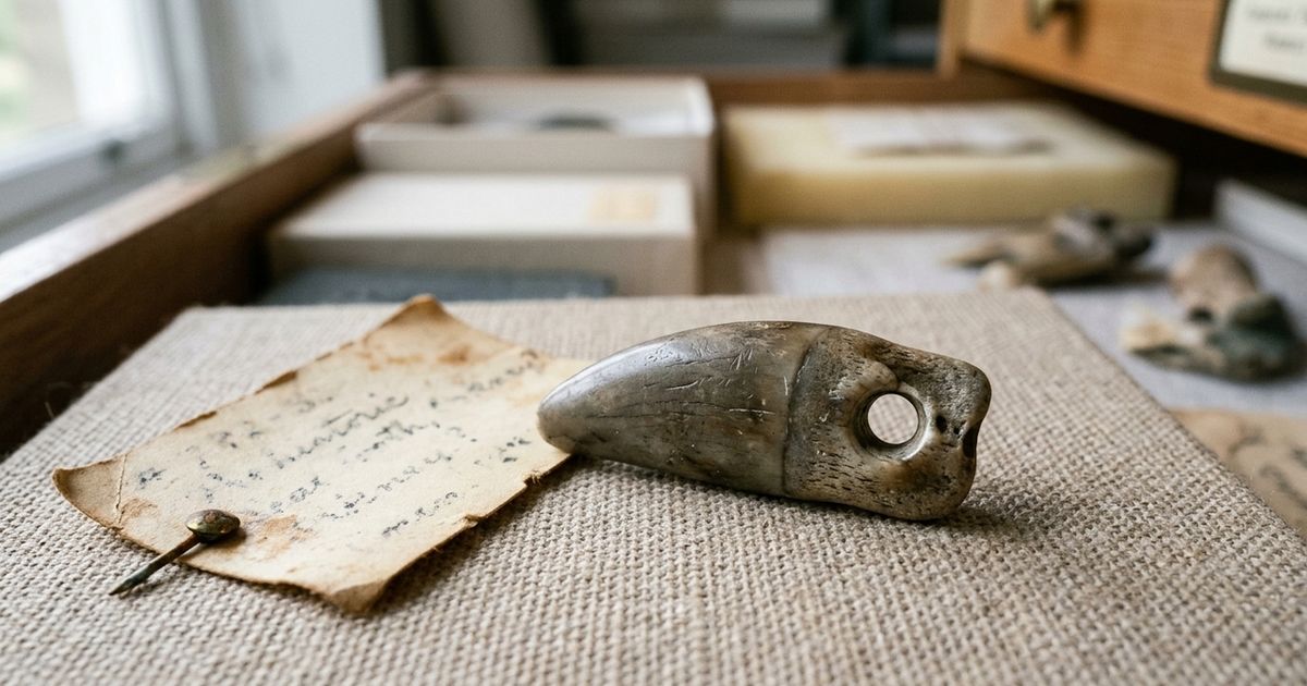 Um objeto ficou quase 160 anos catalogado desde uma escavação vitoriana até exames revelarem que era um colar feito com dente de foca há 15 mil anos