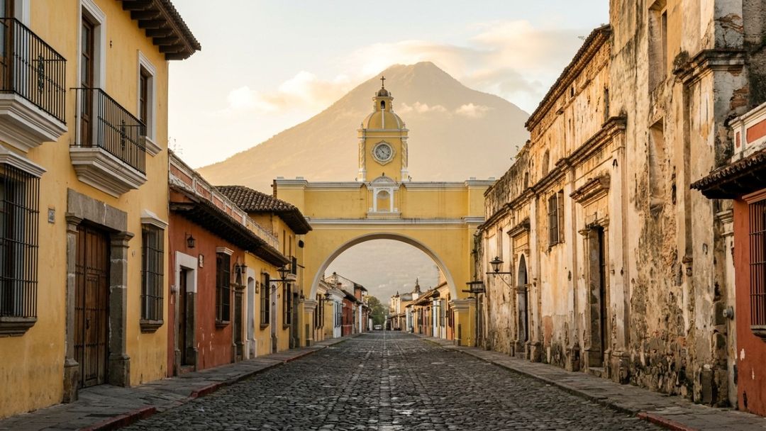 A charmosa Antigua encanta viajantes ao combinar uma herança monumental única com vulcões majestosos.