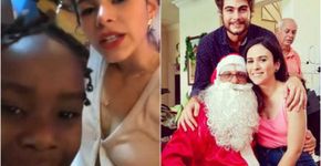Bruna Marquezine e Tata Werneck passam Natal com refugiados