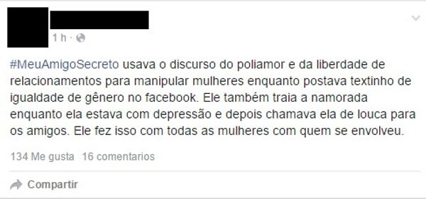 Mulheres relatam nas redes sociais casos de machismo (Reprodução/Facebook)