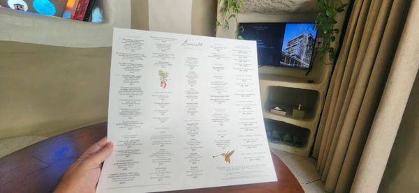 Carta de drinques da Emerald Garden Pool & Bar