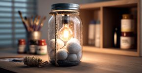 Como montar uma luminária caseira com pote de vidro
