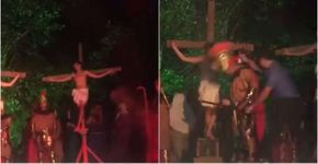 Homem invade ‘Paixão de Cristo’ e agride ator para salvar Jesus