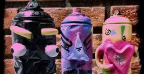 Quando a ferramenta de trabalho vira arte: grafiteira customiza latas de spray usadas