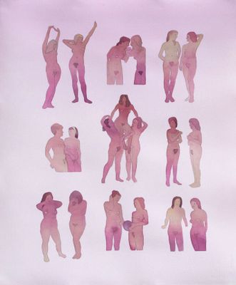 As ilustrações são inspiradas em imagens de sites pornôs (Divulgação/Dan Gluibizzi)