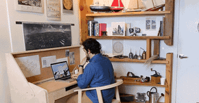 Designer cria mesa de trabalho multiuso que se transforma em bar
