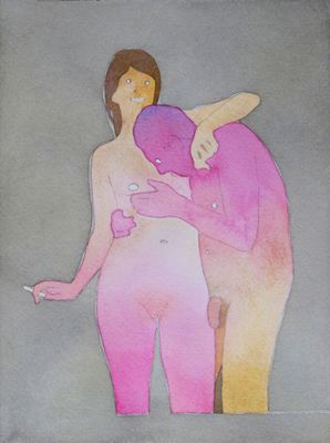 As ilustrações são inspiradas em imagens de sites pornôs (Divulgação/Dan Gluibizzi)