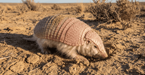 Especialistas da Argentina ficam em choque com o tatu cor-de-rosa do tamanho de uma nota de dinheiro que se oculta na areia em segundos