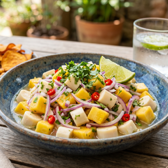 Featured mobile: Ceviche de banana-da-terra e palmito que surpreende no sabor e na textura