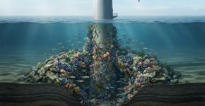 Engenheiros cravaram 54 fundações gigantes de aço na areia do Atlântico para sustentar turbinas eólicas, mas as estruturas podem transformar o fundo do mar em novos habitats para peixes
