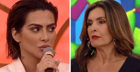 Cleo participa do ‘Encontro com Fátima’ e lábios chamam a atenção