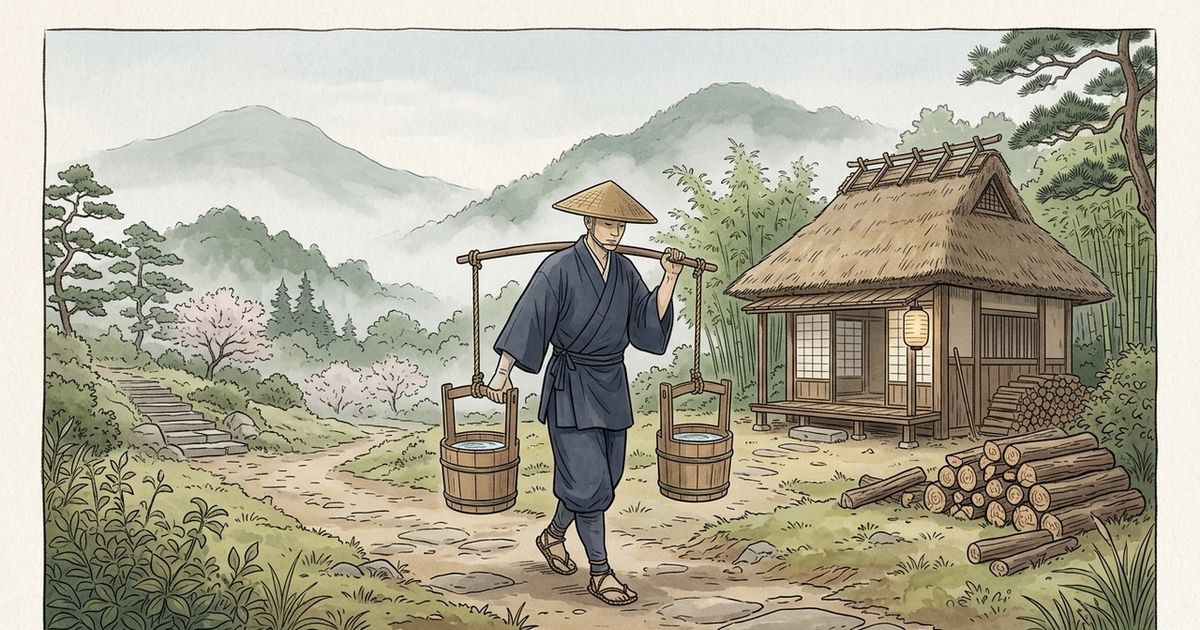 O que significa o provérbio japonês: “Antes da iluminação, corte lenha e leve água para casa. Depois da iluminação, continue cortando lenha e levando água para casa.”