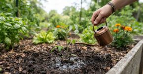 A muda recém-plantada precisa de atenção diferente da planta que já criou raízes no canteiro