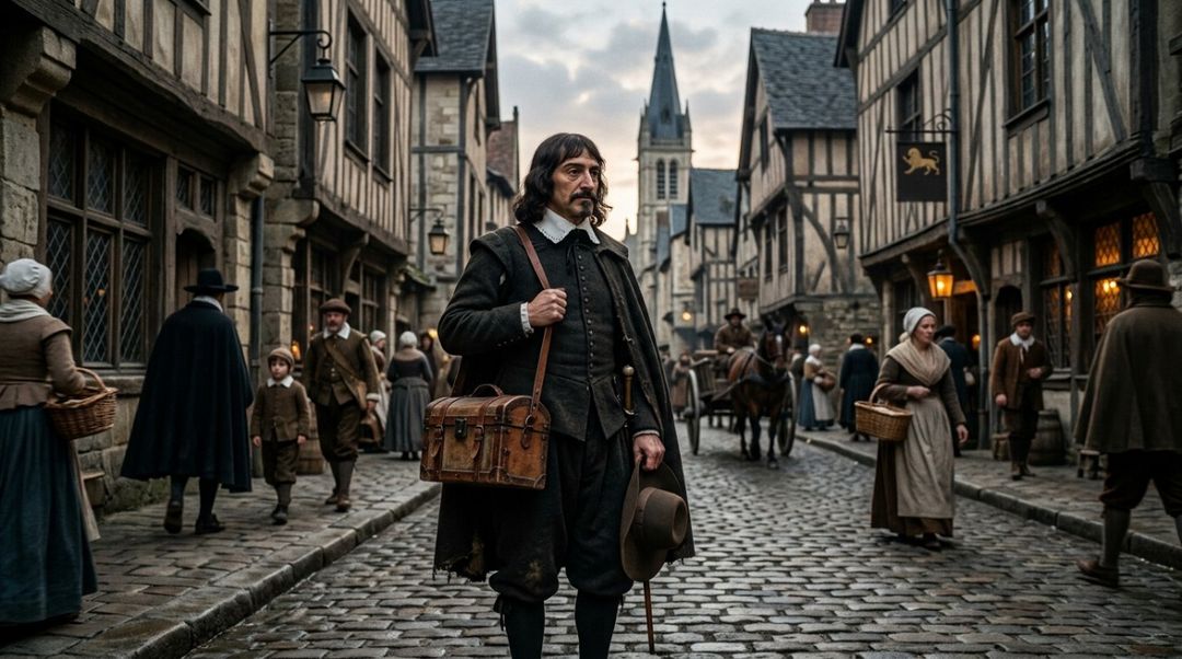 Descartes escreve que, quando alguém emprega tempo demais viajando, pode acabar se tornando estrangeiro em seu próprio país.