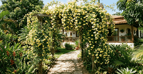 A trepadeira que deslumbra com flores amarelas durante todo o ano: fácil de cuidar e de crescimento rápido.