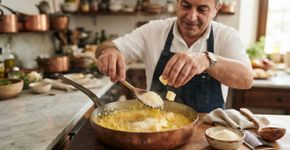 Os chefs italianos concordam: “Para deixar o risoto mais cremoso e aromático, o segredo é adicionar manteiga fria no final do preparo.”