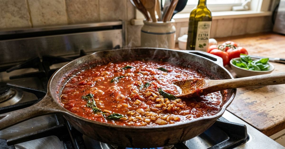 Os chefs concordam: “Para que o molho de tomate não fique ácido, não use açúcar, mas sim 3 dentes de alho e 150 ml de azeite de oliva.”