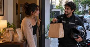 Moradora começa a achar estranho que o mesmo motoboy entregue pedidos de restaurantes diferentes, conversa com ele e descobre que os dois estudaram na mesma escola em anos diferentes e conhecem metade das mesmas pessoas
