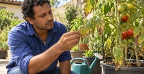 Homem começou a usar uma mistura caseira na horta porque os primeiros tomates cresceram rápido, aumentou a quantidade achando que teria resultado ainda melhor e percebeu tarde demais por que as folhas começaram a queimar