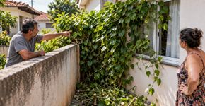 Morador planta uma trepadeira para fazer sombra no muro, deixa a planta crescer por anos e entra em conflito quando galhos começam a cobrir a janela da casa vizinha