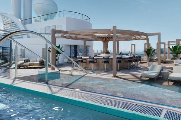 Detalhe do Vibe Beach Club, do Norwegian Aura