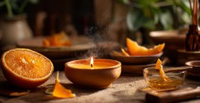 Pare de comprar velas caras e faça as suas com cascas de laranja