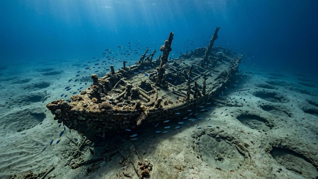 O uso de sonar multifeixe permitiu mapear depressões detalhadas no fundo do mar.
