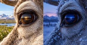 Os olhos das renas mudam de cor durante o ano e isso ajuda o animal a enxergar no inverno quase sem luz