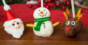 Cake pop de natal: boneco de neve, Papai Noel e rena comestíveis