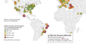 Mapa mostra como está o trânsito ao redor do mundo
