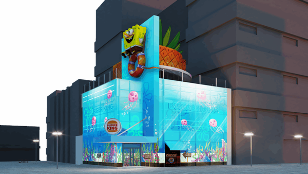 O universo da Fenda do Biquíni desembarca com seus divertidos personagens do desenho do Bob Esponja no Burger King da Paulista