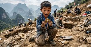 A descoberta de um menino de 8 anos na China muda a história: ele encontra uma mina de ouro enquanto caminha com a família nas montanhas