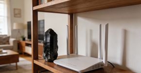Coloquei este cristal perto do Wi-Fi para filtrar as vibrações negativas